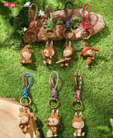 (Cat10065) Keychain Labubu Timber Workshop series Keychain blind box