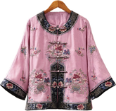 cat beautiful clothes for human New Chinese style vintage heavy embroidery 3/4 sleeve dress for ladies