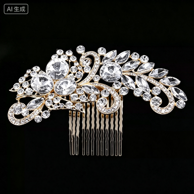 European and American bridal headdress rhinestone hair comb international station hot-selling pearl flower hair ornament bridesmaid jewlry hairpin comb