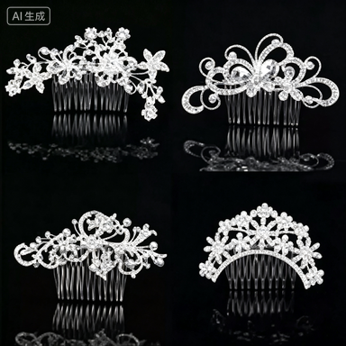European and American bridal headdress rhinestone hair comb international station hot-selling pearl flower hair ornament bridesmaid jewlry hairpin comb