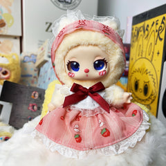 【Strawberry rabbit】17 cm stuffed toys clothes labubu or mokoko or kimmon or liilas toys clothes