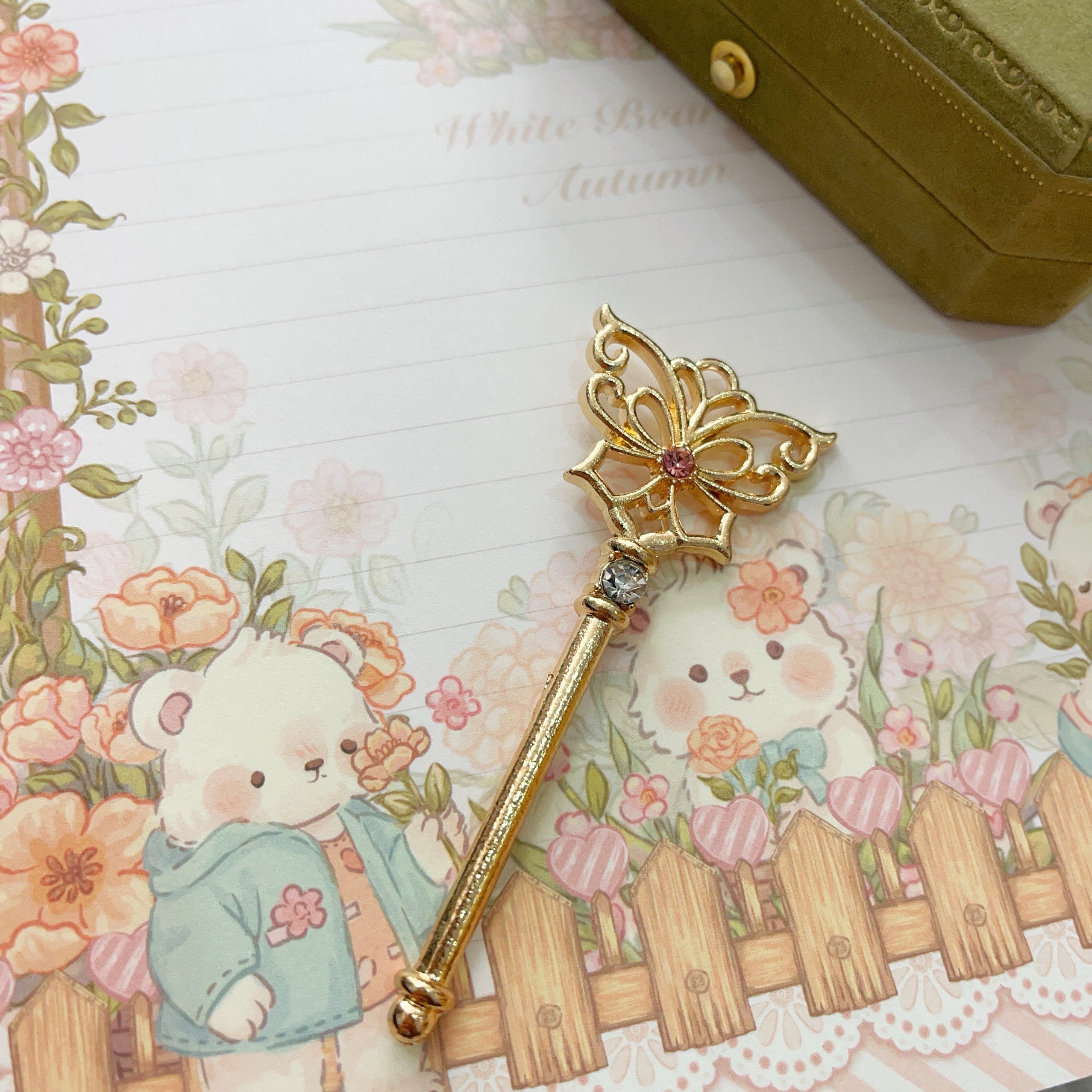 【Golden butterfly】doll accessories  8cm little butterfly wand