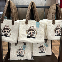 (Cat10024)POP Land classic bag series Labubu plush Tote Bag