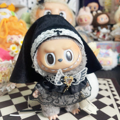 【nun costume】17 cm stuffed plush toys clothes labubu or kimmon or liilas toys nun costume