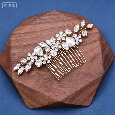 European and American bridal headdress rhinestone hair comb international station hot-selling pearl flower hair ornament bridesmaid jewlry hairpin comb