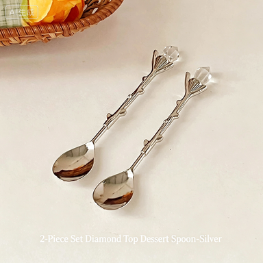 Retro Diamond Top Small Spoon ins Exquisite coffee spoon afternoon tea cake dessert spoon household spoon
