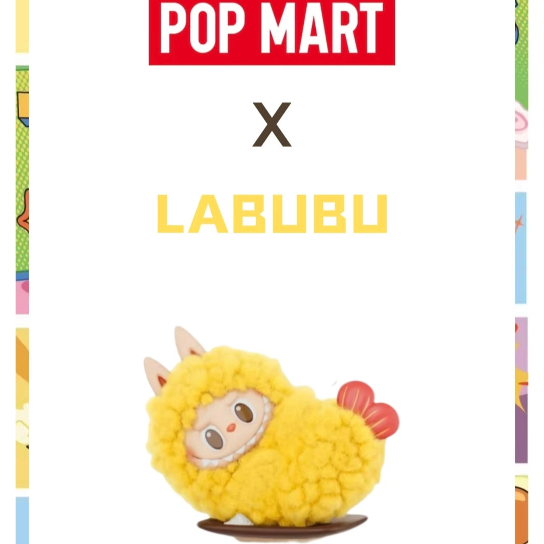 (Cat10071)Tempura Labubu The Monsters Wacky Mart series Earphone case handing card plush pendant shrimp