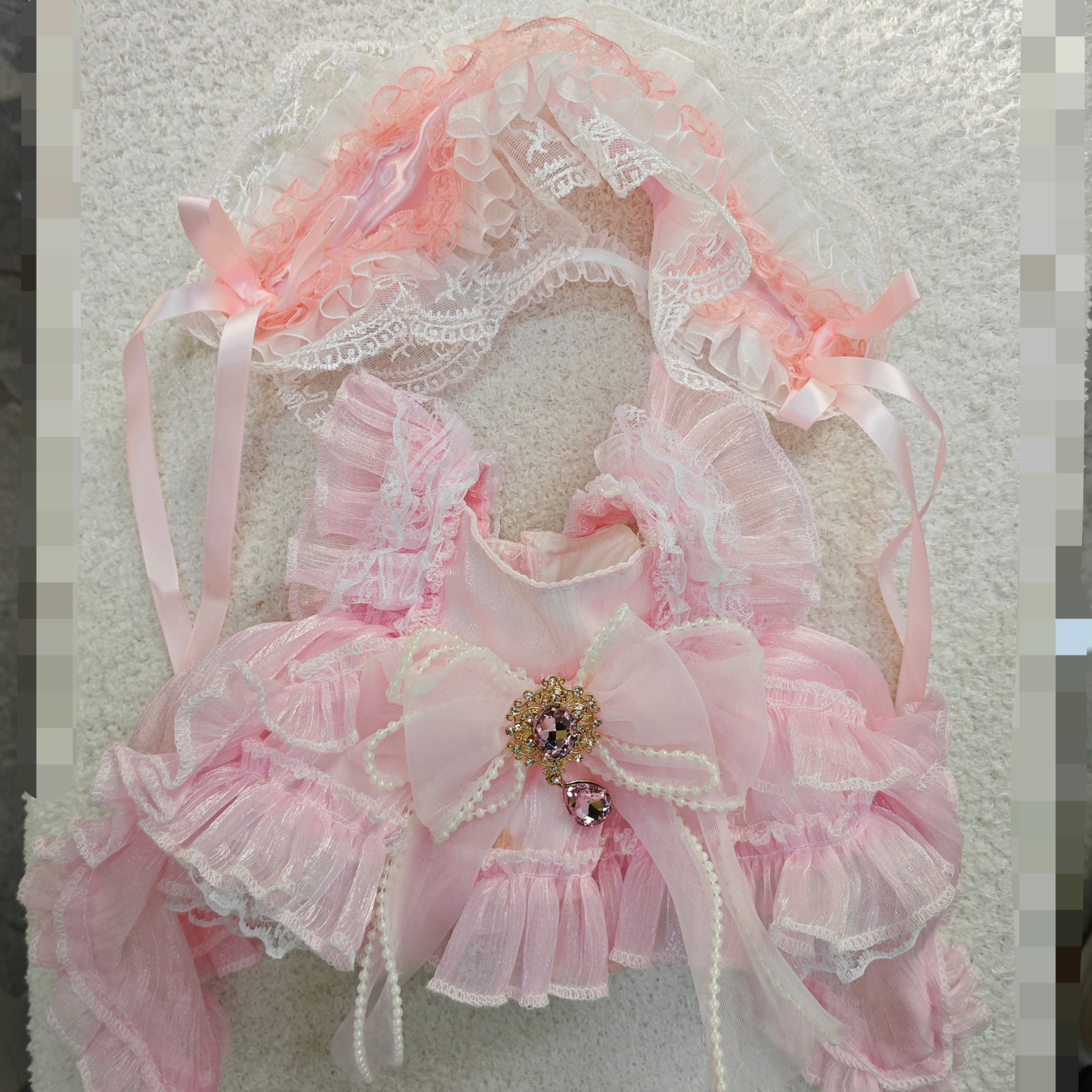 Cat Mew20 Flower King Pink Diamond new clothes for Mokoko new costume for 37cm doll