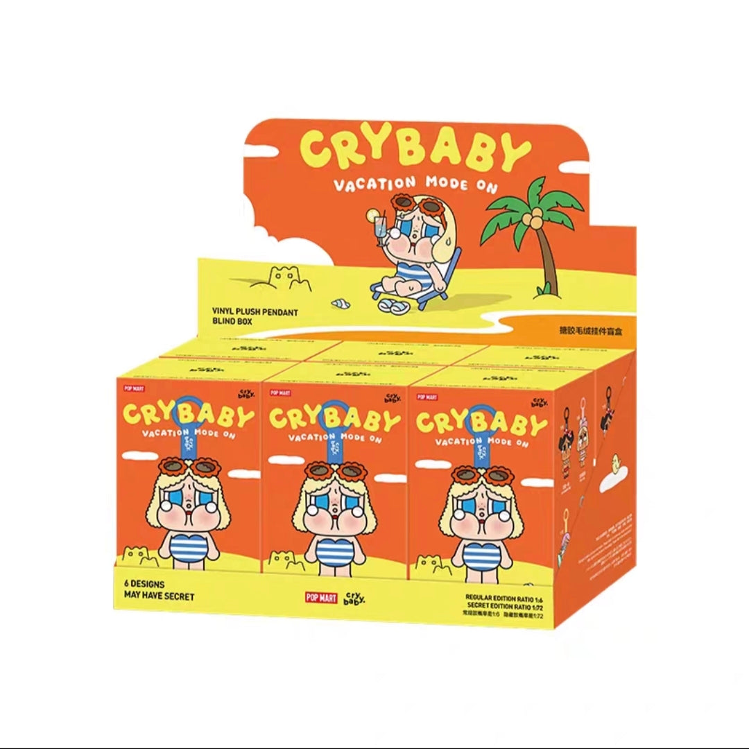 (Cat10138)Crybaby Vacation Mode on plush vinyl series pendant