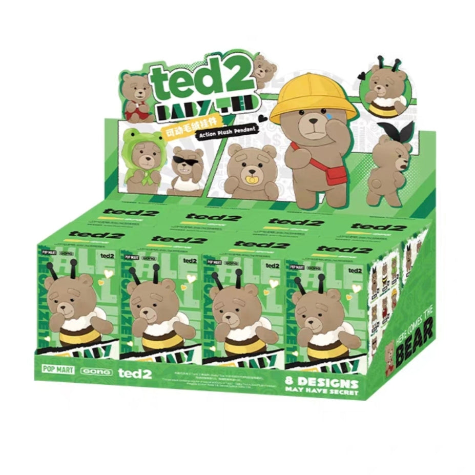 POP MART TED2 Baby Ted series action plush  pendant Blindbox (Cat156)
