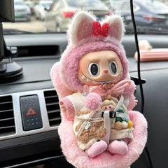 Labubu Car Seat fixed ornaments can be fixed on car with labubu or liilas cat 17cm toys accessories