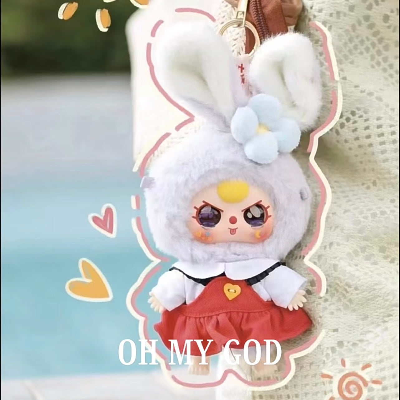 Baby three Macaron rabbit stuffed toy blind box