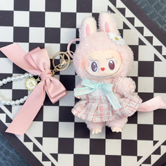 Bow Key Chain + Pink skirt｜toys accessories plush toys Pink components 1 pink dress and keychain