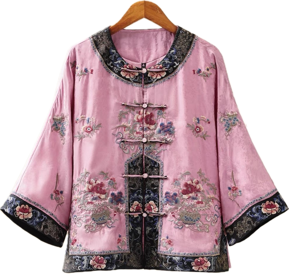 cat beautiful clothes for human New Chinese style vintage heavy embroidery 3/4 sleeve dress for ladies