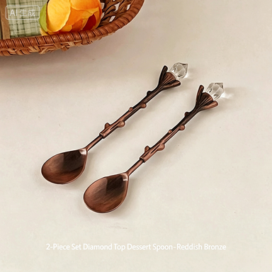 Retro Diamond Top Small Spoon ins Exquisite coffee spoon afternoon tea cake dessert spoon household spoon