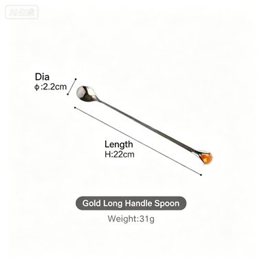 Authentic diamond stainless steel long handle stirring spoon coffee spoon cute crystal dessert spoon fruit fork cake fork
