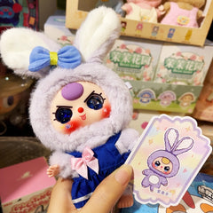 Baby three Macaron rabbit stuffed toy blind box