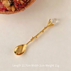 Retro Diamond Top Small Spoon ins Exquisite coffee spoon afternoon tea cake dessert spoon household spoon