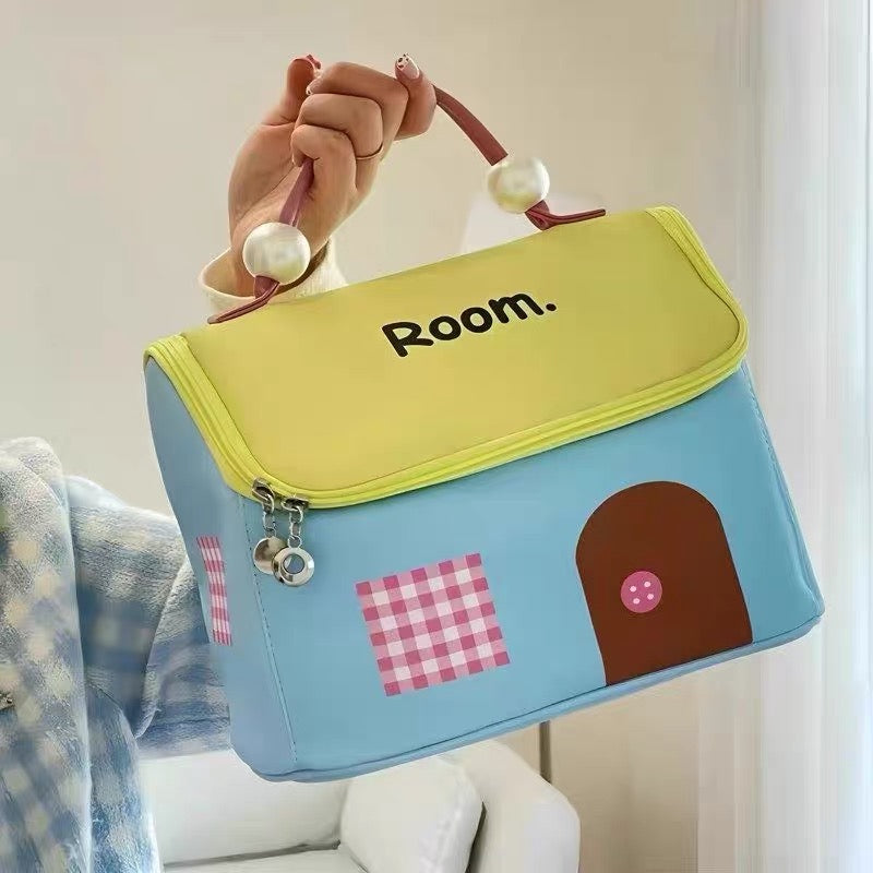 Makeup bag Women's cosmetics storage bag portable large-capacity waterproof toiletry bagsubdivision