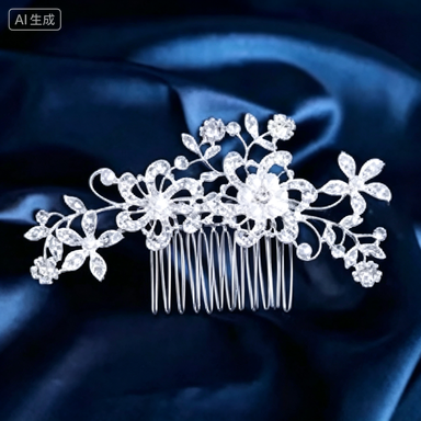 European and American bridal headdress rhinestone hair comb international station hot-selling pearl flower hair ornament bridesmaid jewlry hairpin comb