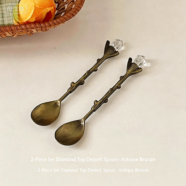 Retro Diamond Top Small Spoon ins Exquisite coffee spoon afternoon tea cake dessert spoon household spoon