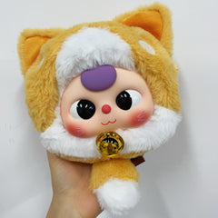 Baby Three Fortune cat zipper bag stuffed plush toys blind box