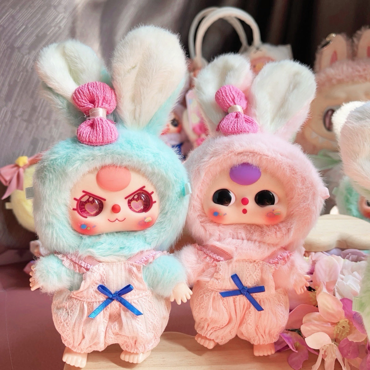 Baby three Macaron rabbit stuffed toy blind box