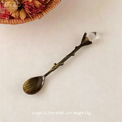 Retro Diamond Top Small Spoon ins Exquisite coffee spoon afternoon tea cake dessert spoon household spoon