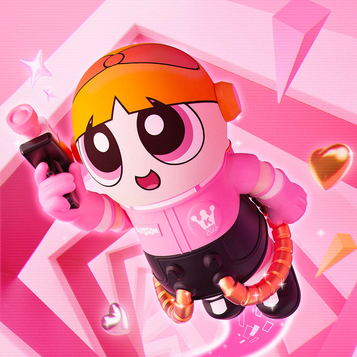 MEGA SPACE MOLLY 400%+100% THE POWERPUFF GIRLS series（cat187）