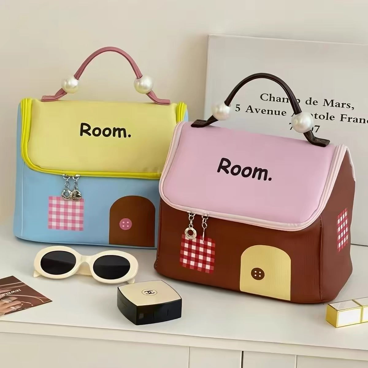 Makeup bag Women's cosmetics storage bag portable large-capacity waterproof toiletry bagsubdivision