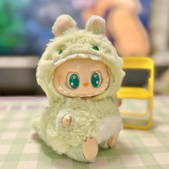 Green Dinosaur Costume for 17cm Doll Labubu or Lillas or Kimmon Lucky Cat