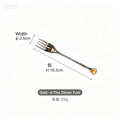 Authentic diamond stainless steel long handle stirring spoon coffee spoon cute crystal dessert spoon fruit fork cake fork