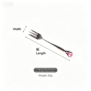 Authentic diamond stainless steel long handle stirring spoon coffee spoon cute crystal dessert spoon fruit fork cake fork