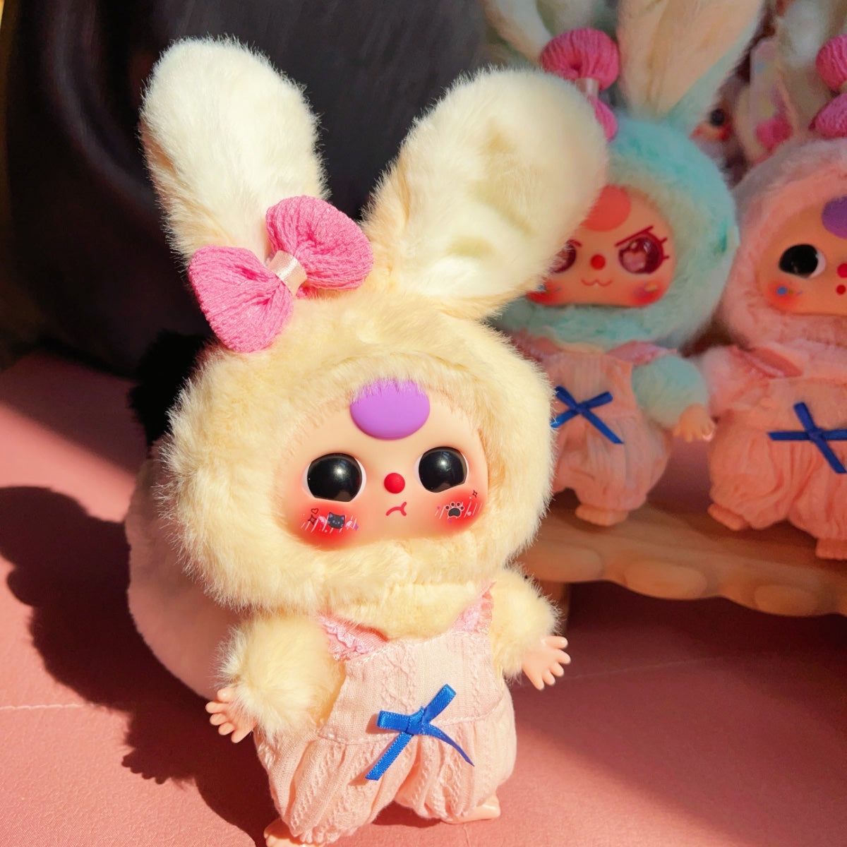 Baby three Macaron rabbit stuffed toy blind box