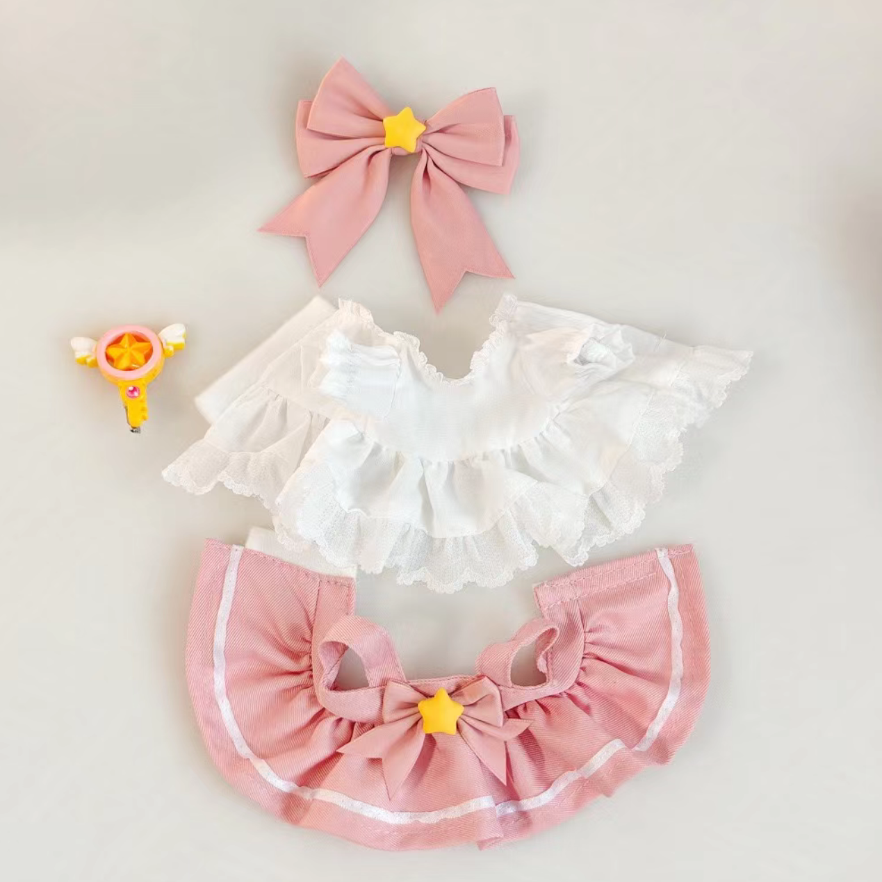 Sakura costume pink  white dress for 17cm Dolls Clothes pre-order