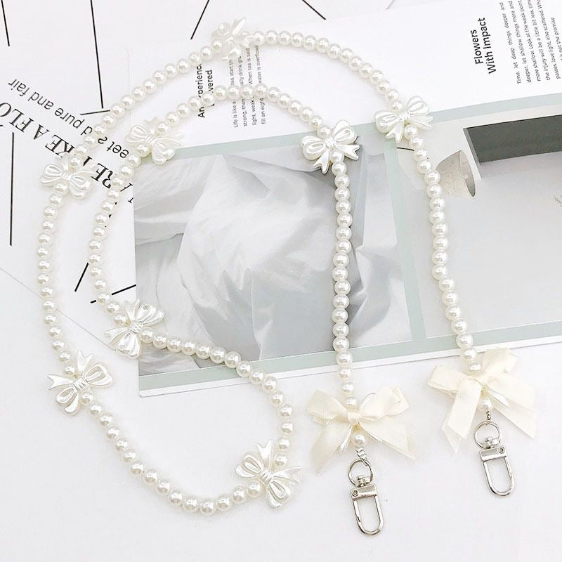 1.2m Pearl Bow Strap For Dolls/Side Bag