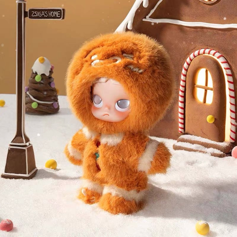 （cat0169）POPMART  Zsiga Gingerbread Man 1/8 Mobile Doll Plush Handmade Ornament