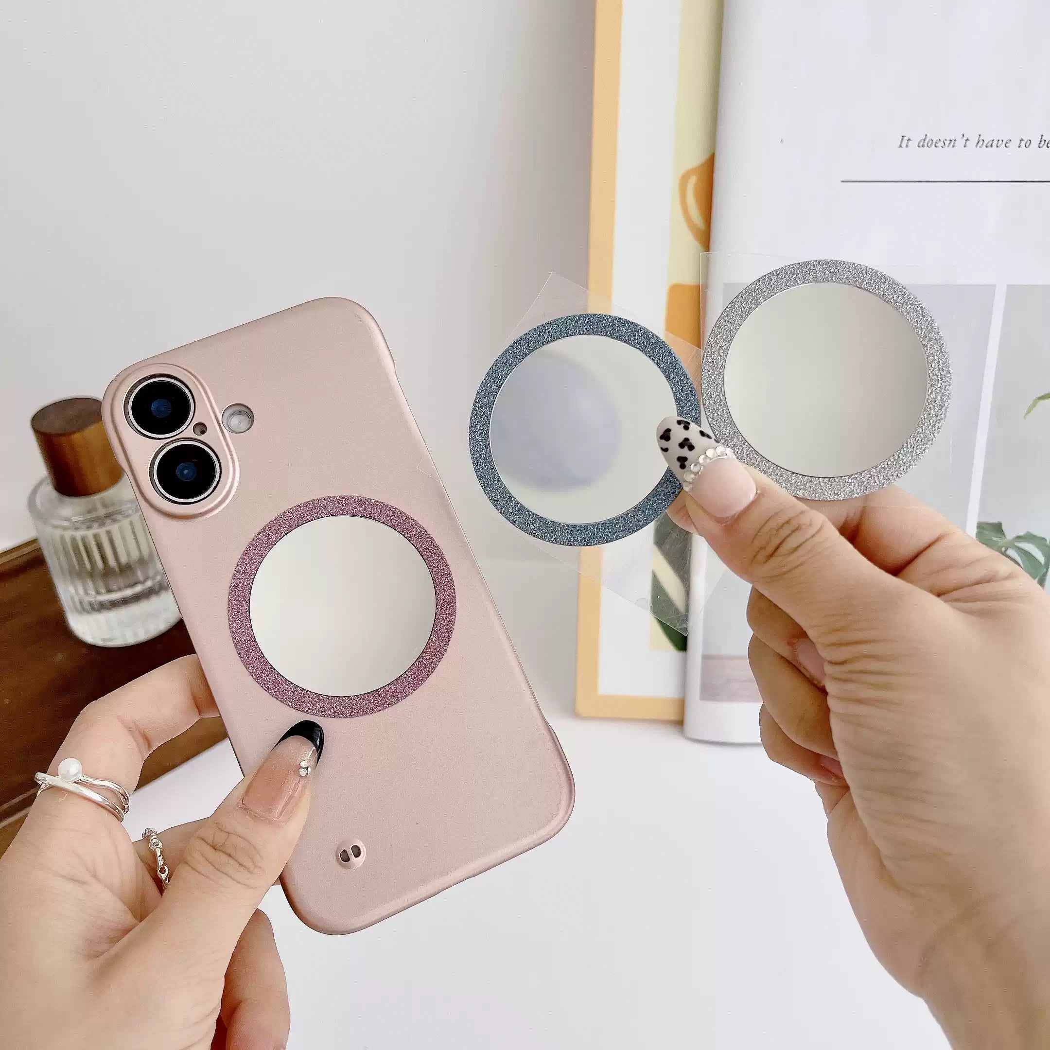 Ultra-Thin Glitter Mirror & MagSafe Magnet Patch ✨——US