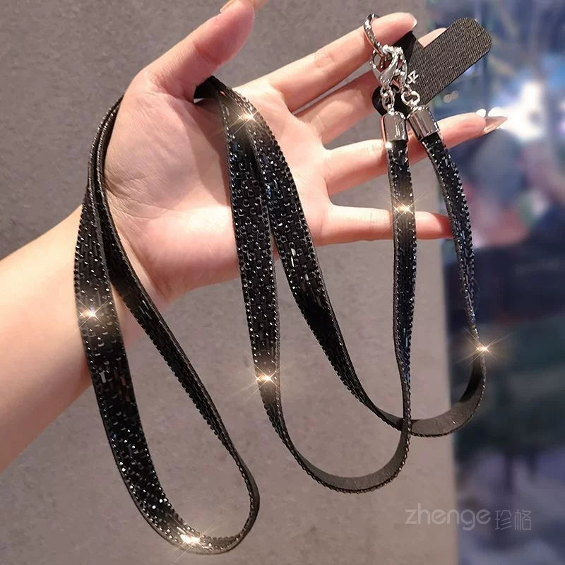 Trendy Full-Rhinestone Crossbody Phone Strap ——US