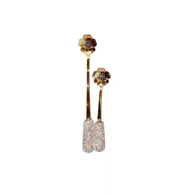 Bling Rhinestone Long Handle Coffee Spoon ✨ Cute Stainless Steel Stirrer——US