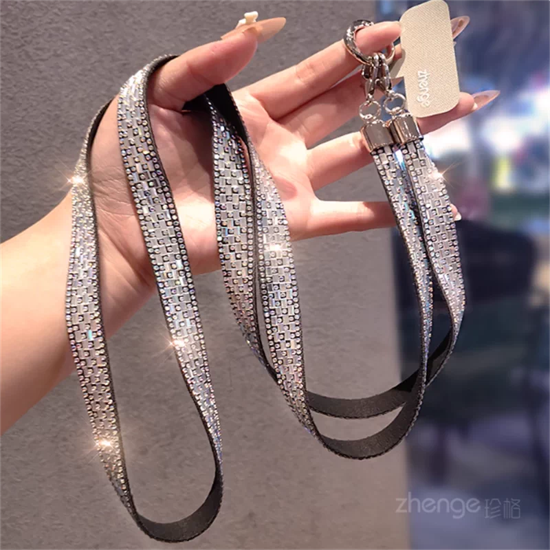 Trendy Full-Rhinestone Crossbody Phone Strap ——US