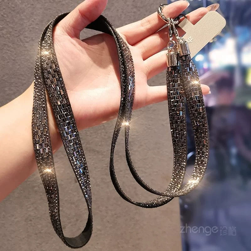 Trendy Full-Rhinestone Crossbody Phone Strap ——US