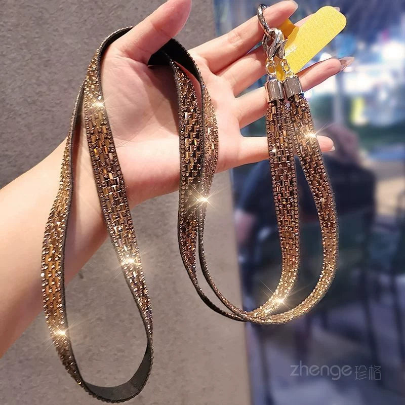 Trendy Full-Rhinestone Crossbody Phone Strap ——US