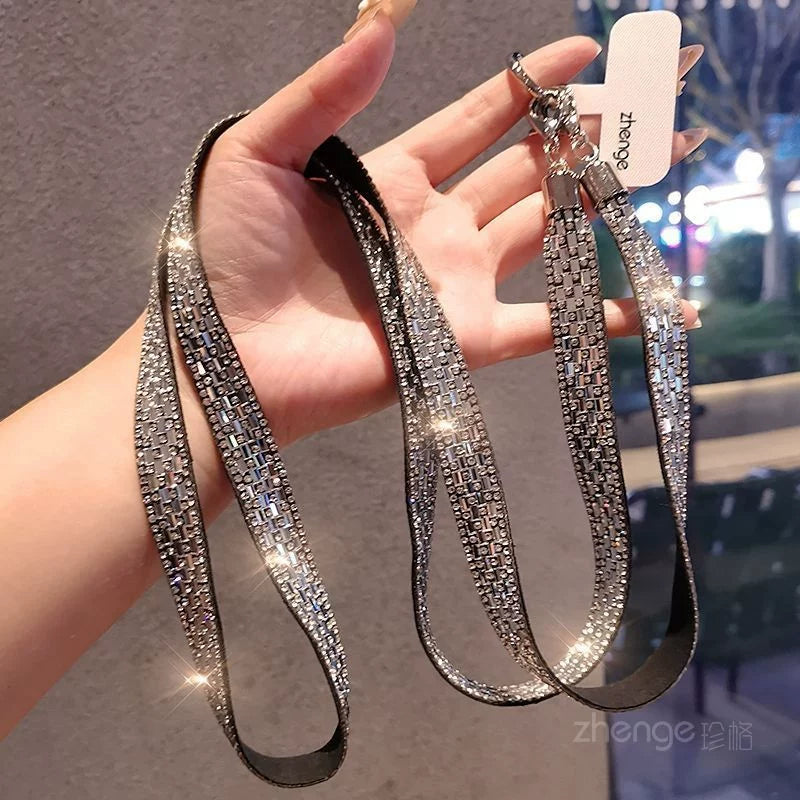 Trendy Full-Rhinestone Crossbody Phone Strap ——US