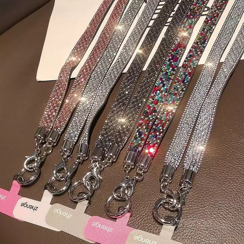 Trendy Full-Rhinestone Crossbody Phone Strap ——US