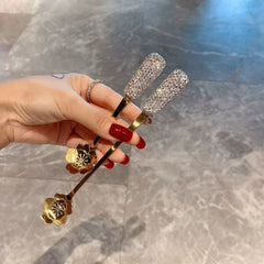 Bling Rhinestone Long Handle Coffee Spoon ✨ Cute Stainless Steel Stirrer——US
