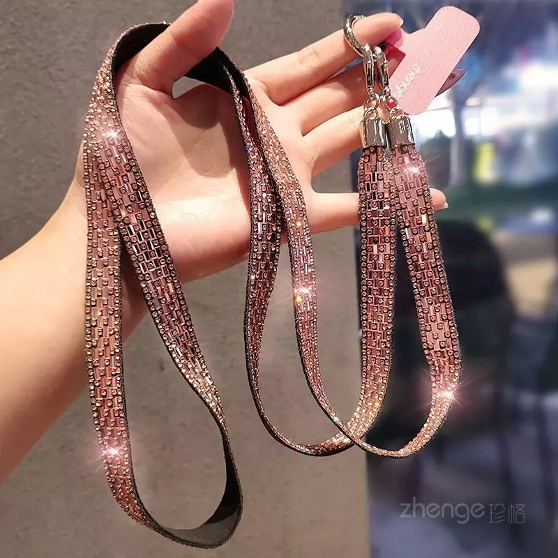 Trendy Full-Rhinestone Crossbody Phone Strap ——US