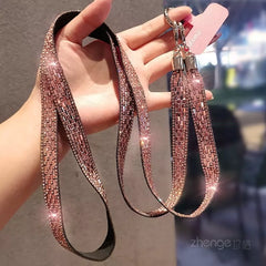 Trendy Full-Rhinestone Crossbody Phone Strap ——US