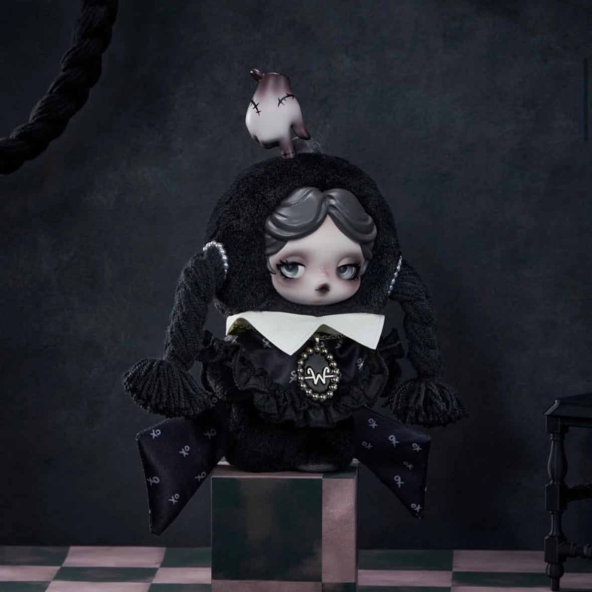 (Cat10133)SKULLPANDA X  Wednesday Plush(Nevermore Academy Uniform Version)- peorder