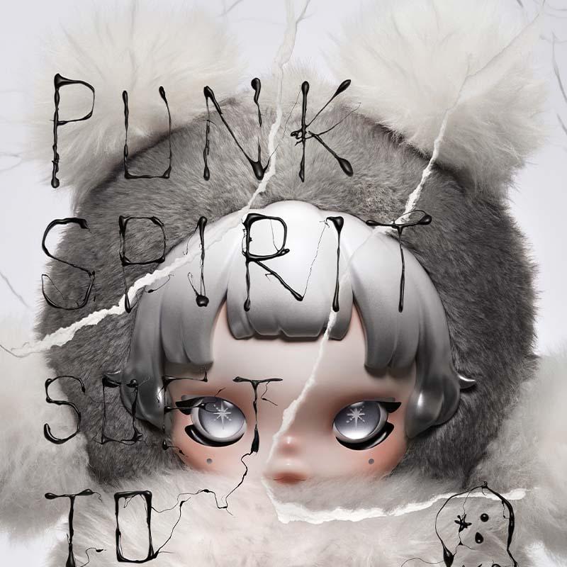 POP MART SKULLPANDA Punk skullpanda plush（cat126）